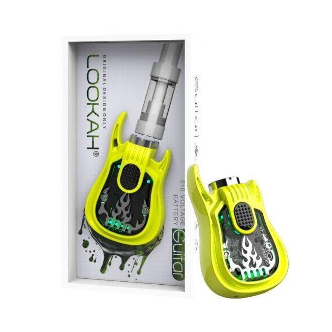 Picture of LOOKAH GUITAR 350MAH VV 510 CARTRIDGE PREHEAT VAPE BATTERY - NEON GREEN