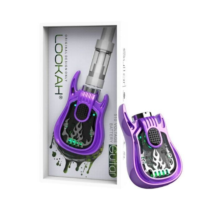 Picture of LOOKAH GUITAR 350MAH VV 510 CARTRIDGE PREHEAT VAPE BATTERY - PURPLE