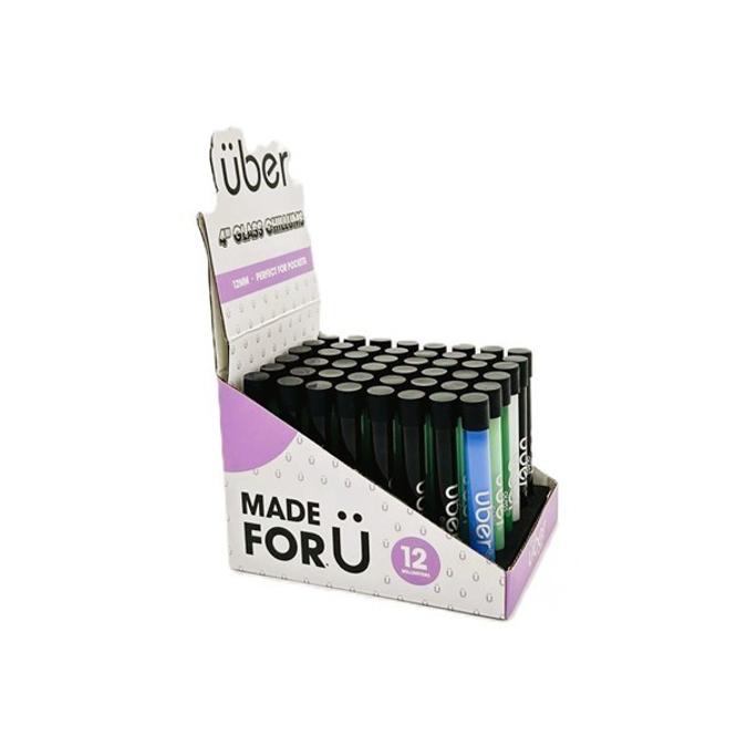 Picture of UBER GLASS 4 INCH CHILLUMS DISPLAY 48CT - SOLID COLORS