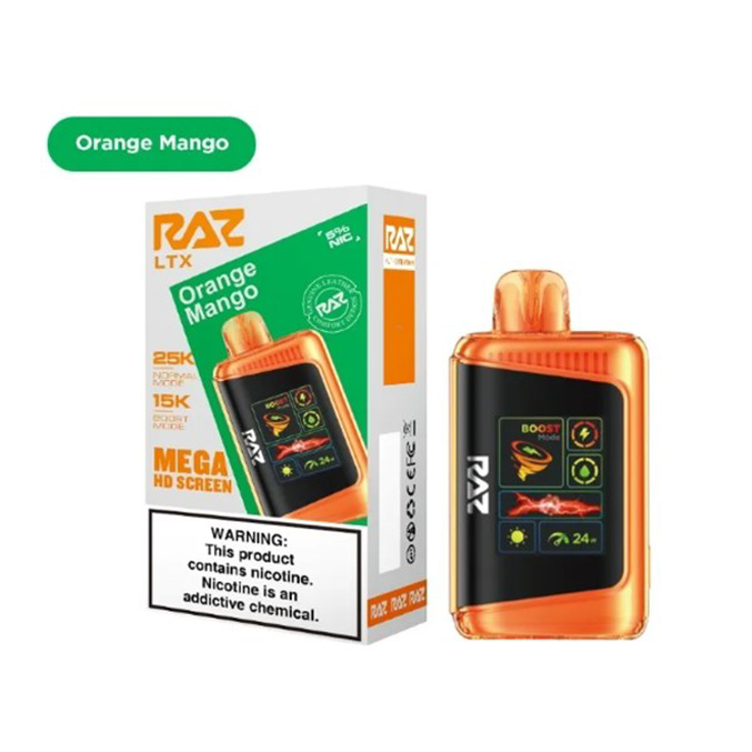 Picture of Raz ltx Disposable 25,000puffs 5ct/bx - Orange Mango
