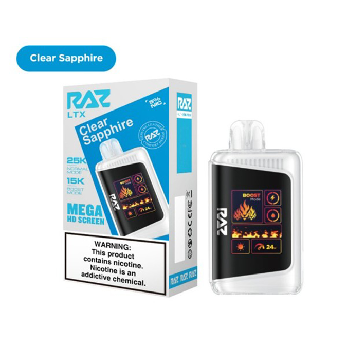 Picture of Raz ltx Disposable 25,000puffs 5ct/bx - Clear Sapphire
