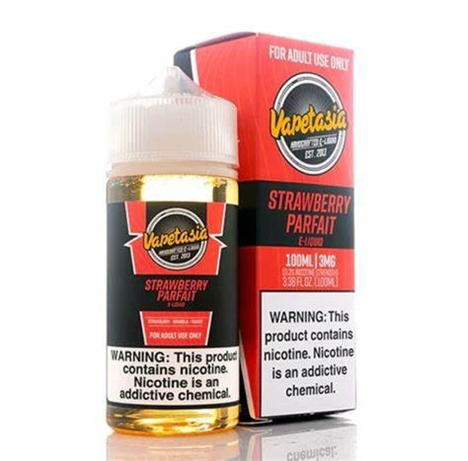 Picture of VAPETASIA E-JUICE 100ML 3MG - STRAWBERRY PARFAIT