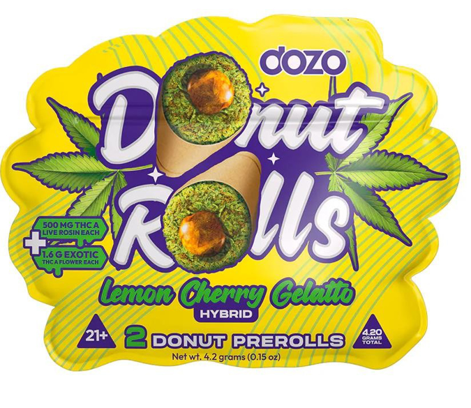 Picture of DOZO DONUT PRE-ROLL 1.6GM 2CT/PACK - LEMON CHERRY GELATO