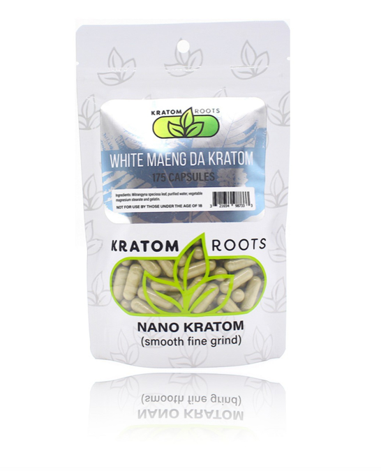 Picture of Kratom roots 175ct capsules - White maeng da