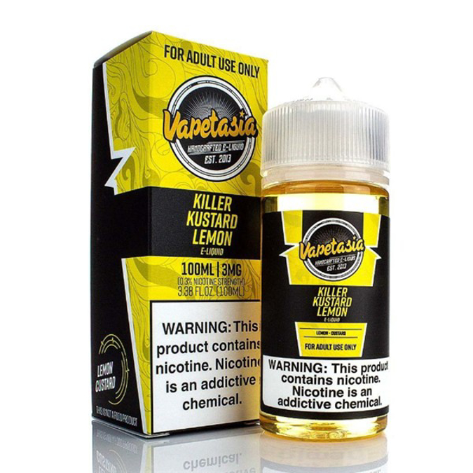 Picture of VAPETASIA KILLER KUSTARD E-LIQUID 100ML 3MG - LEMON