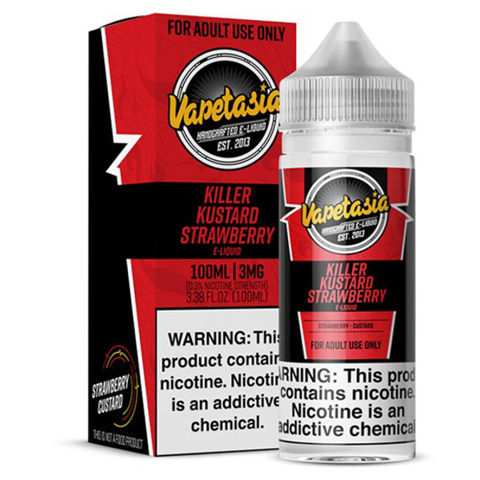 Picture of VAPETASIA KILLER KUSTARD E-LIQUID 100ML 3MG - STRAWBERRY
