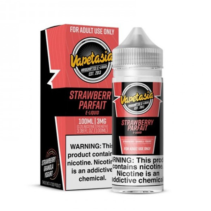 Picture of VAPETASIA  E-LIQUID 100ML 6MG - STRAWBERRY PARFAIT