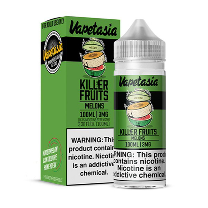 Picture of VAPETASIA KILLER FRUIT E-LIQUID 100ML 3MG - MELONS