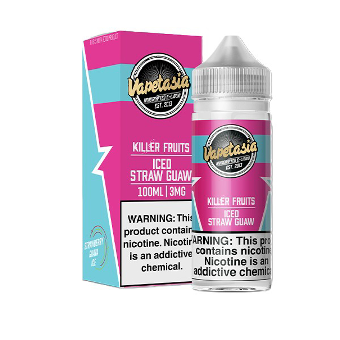 Picture of VAPETASIA KILLER FRUITS E-JUICE 100ML 3MG - ICED STRAW GUAW