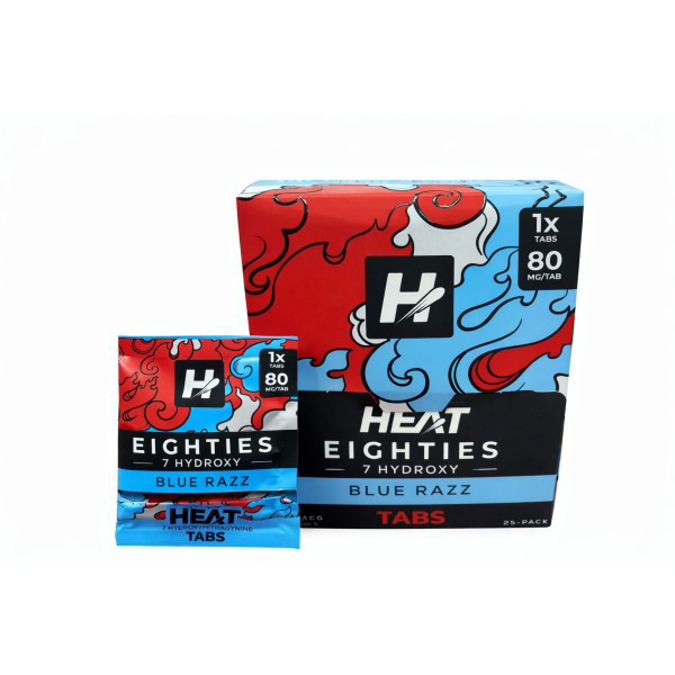 Picture of HYDROX - HEAT EIGHTIES TAB 80MG 1CT/PACK 25PACK - BLUE RAZZ