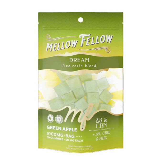 Picture of MELLOW FELLOW GUMMIES 50MG 20CT - GREEN APPLE