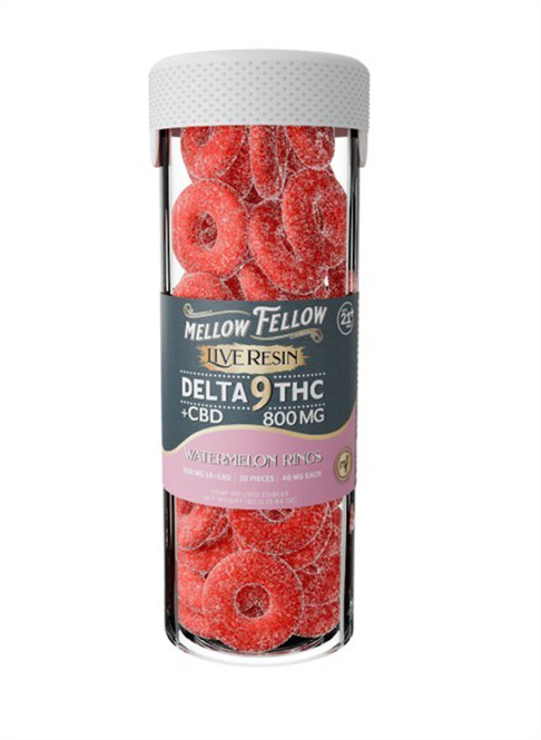 Picture of MELLOW FELLOW GUMMIES LIVE RESIN D9 800MG - WATERMELON RINGS