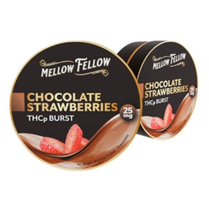 Picture of MELLOW FELLOW GUMMIES THCP BURST 25MG - CHOCOLATE STRAWBERRIES