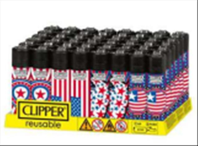 Picture of Clipper Flint Lighter Display 48CT-Painted National Stars
