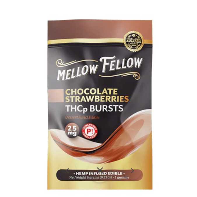Picture of MELLOW FELLOW THCP BURST EDIBLE 2.5GM CHOCOLATE STRAWBERRIES 30CT