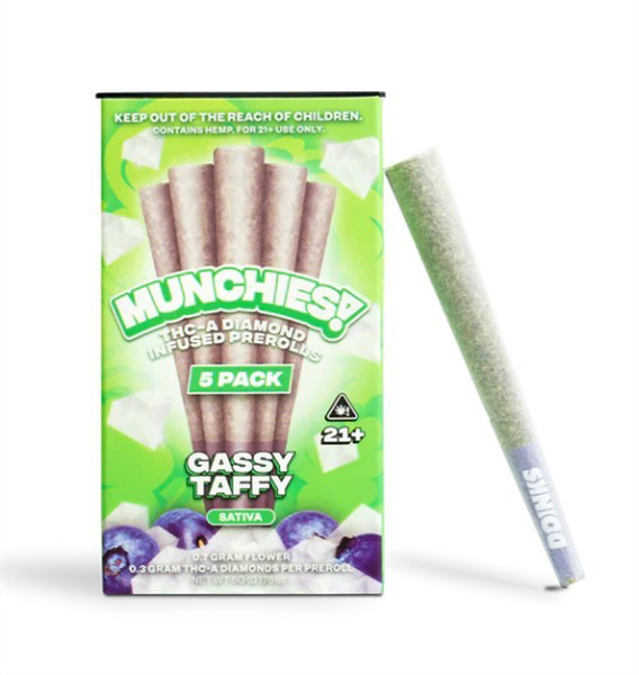 Picture of Munchies Pre Rolls 5PK Infused Diamonds THCA-Gassy Taffy
