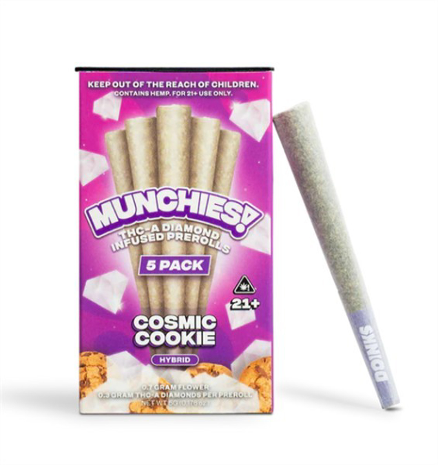 Picture of Munchies Pre Rolls 5PK Infused Diamonds THCA-Cosmic Cookie