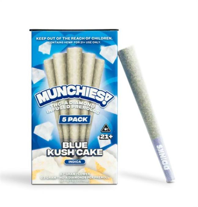 Picture of Munchies Pre Rolls 5PK Infused Diamonds THCA-Blue Kush Cake