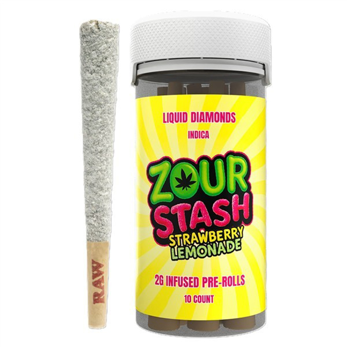 Picture of ZOUR STASH TCH-A 2g PreRolls 10 pk- strawberry lemonade
