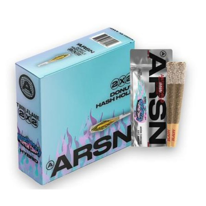 Picture of ARSN TWIN FLAME HASH HOLE PREROLLS 2GM 2CT - BLUEBERRY COTTON CANDY