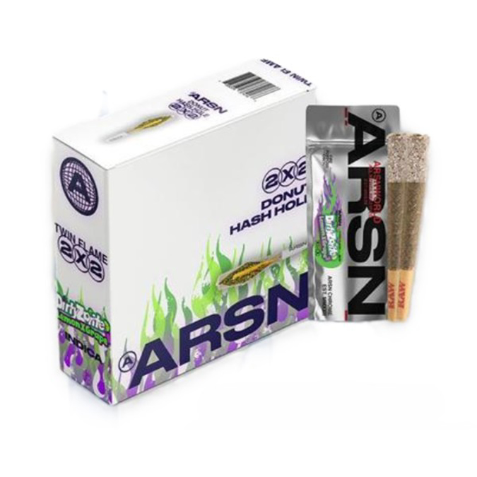 Picture of ARSN TWIN FLAME HASH HOLE PREROLLS 2GM 2CT - DIRTY ZPRITE LEMON GRAPE
