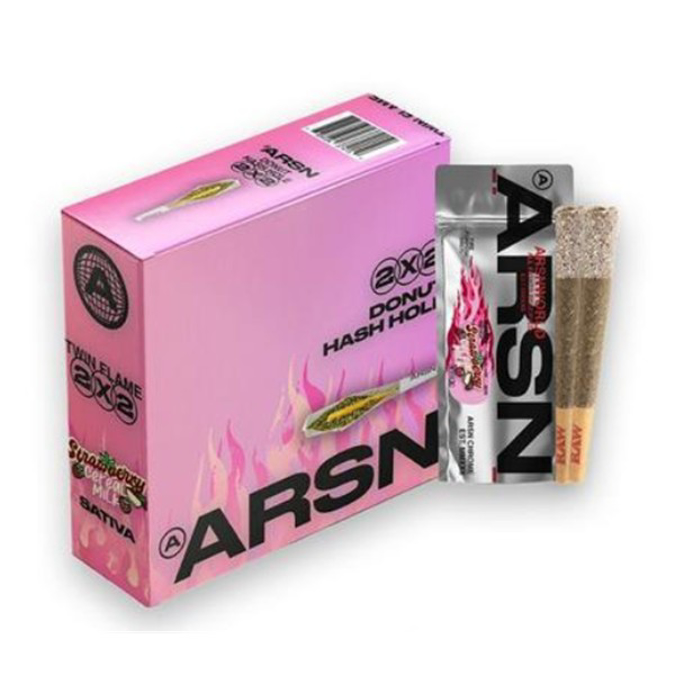 Picture of ARSN TWIN FLAME HASH HOLE PREROLLS 2GM 2CT - STRAWBERRY CEREAL MILK