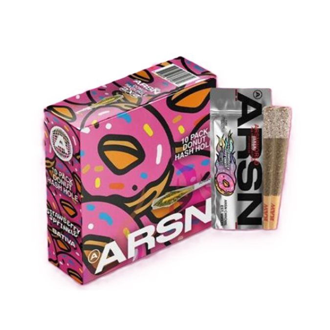 Picture of ARSN DONUT HASH HOLE PREROLLS 2GM 2CT - STRAWBERRY SPRINKLE