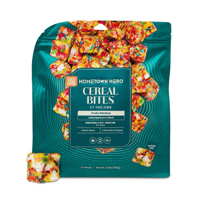 Picture of HOMETOWN HERO CEREAL BITES 20MG 15CT - FRUITY RAINBOW