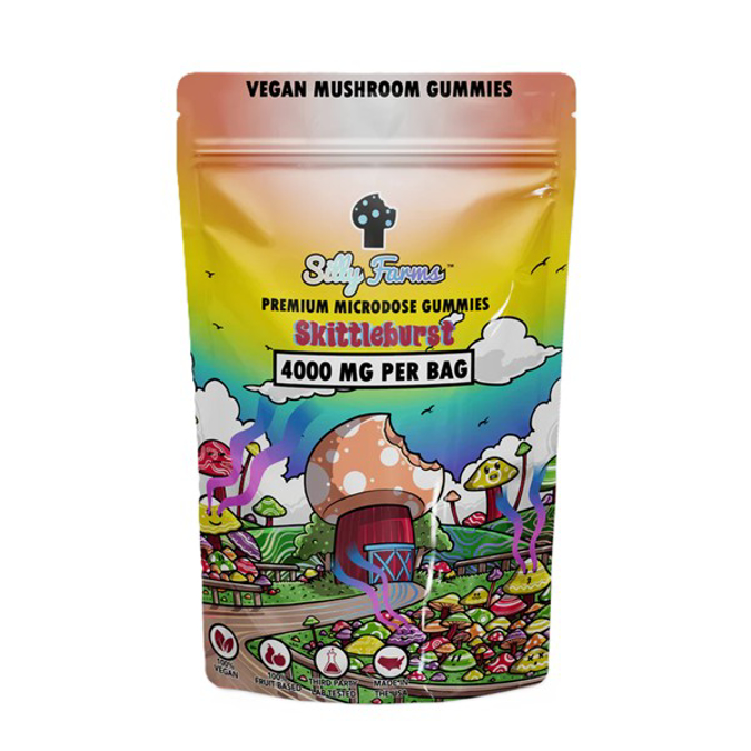 Picture of SILLY FARM VEGAN MUSHROOM GUMMIES 500MG 8CT/BAG - SKITTLEBURST