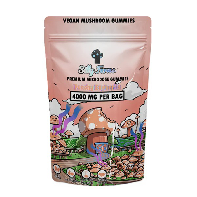 Picture of SILLY FARM VEGAN MUSHROOM GUMMIES 500MG 8CT/BAG - PEACHY EUPHORIA