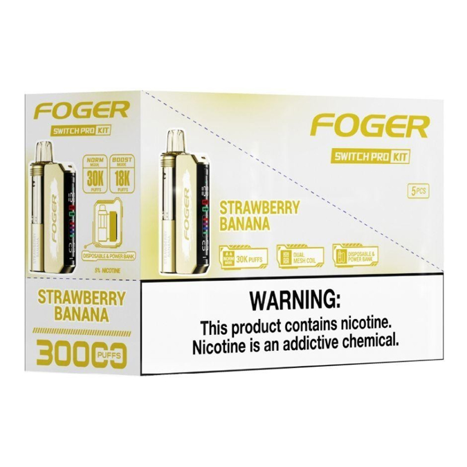 Picture of Foger Disposable kit Switch Pro 30,000 Puffs 5ct/bx - Strawberry Banana