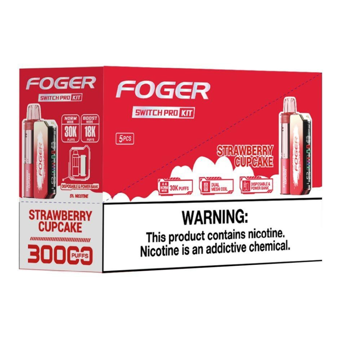 Picture of Foger Disposable kit Switch Pro 30,000 Puffs 5ct/bx - Strawberry Cupcake