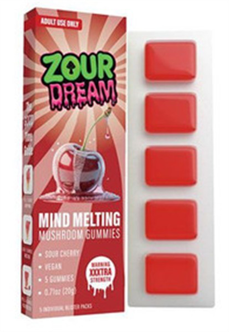 Picture of ZOUR DREAM MUSHROOM GUMMIES  20GM 5CT - SOUR CHERRY