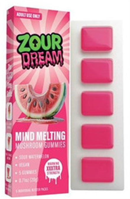 Picture of ZOUR DREAM MUSHROOM GUMMIES  20GM 5CT - SOUR WATERMELON