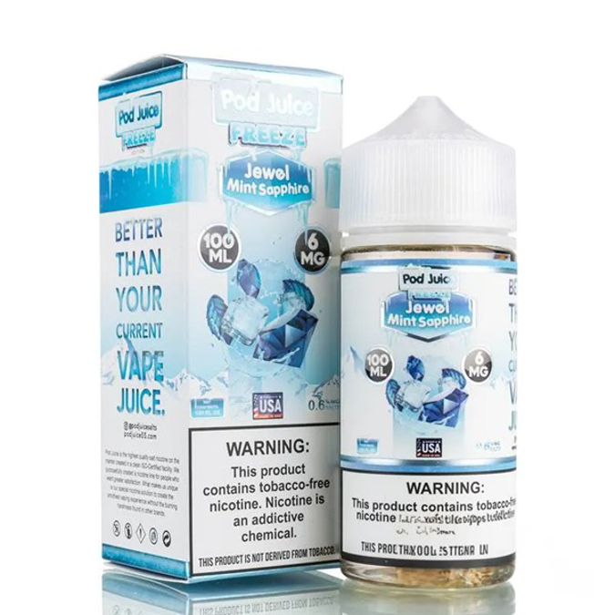 Picture of POD JUICE E JUICE 6MG 100ML - FREEZE  JEWEL MINT SAPPHIRE
