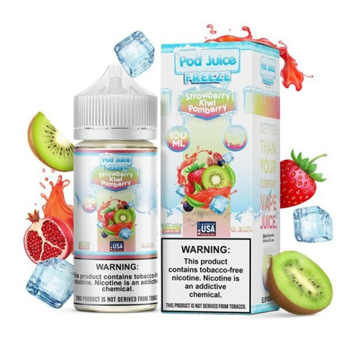 Picture of POD JUICE EJUICE 6MG 100ML - FREEZE STRAWBERRY KIWI POMBERRY