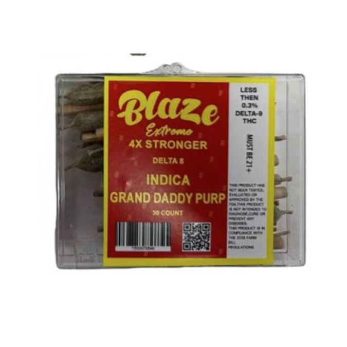 Picture of BLAZE EXTREME PREROLLS D8 30CT/BX IN TUBE - GRAND DADDY PURP