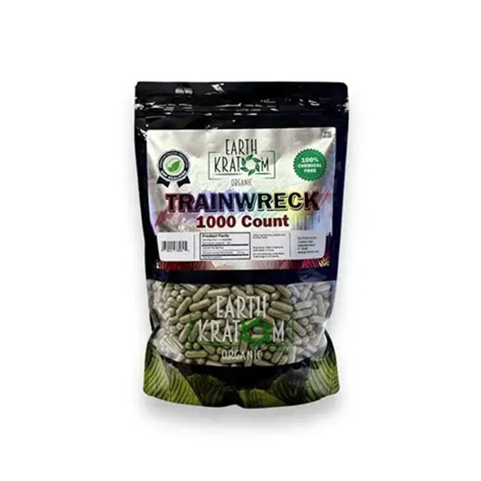 Picture of EARTH KRATOM CAPS 1000CT - TRAINWRECK