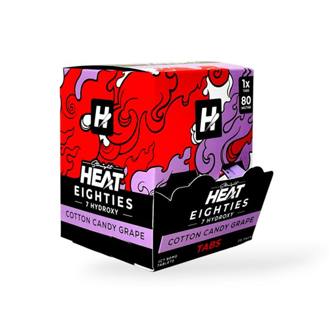 Picture of HYDROX - HEAT EIGHTIES TAB 80MG 1CT/PACK 25PACK - COTTON CANDY GRAPE