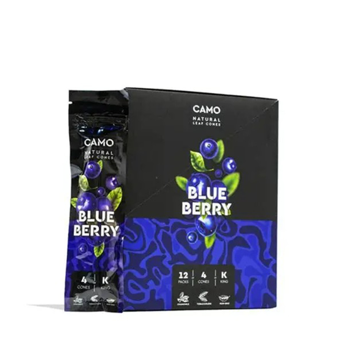 Picture of CAMO CONE KING SIZE 4 CONES/PACK 12 PACK - BLUE BERRY