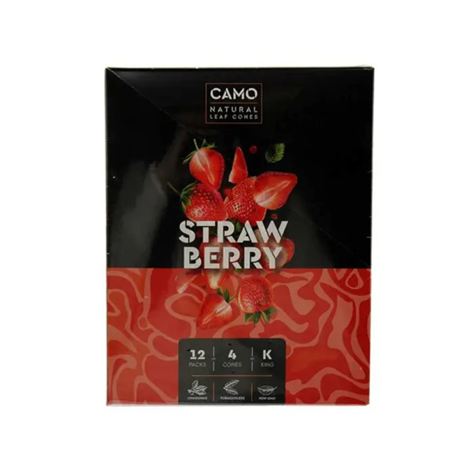 Picture of CAMO CONE KING SIZE 4 CONES/PACK 12 PACK - STRAWBERRY