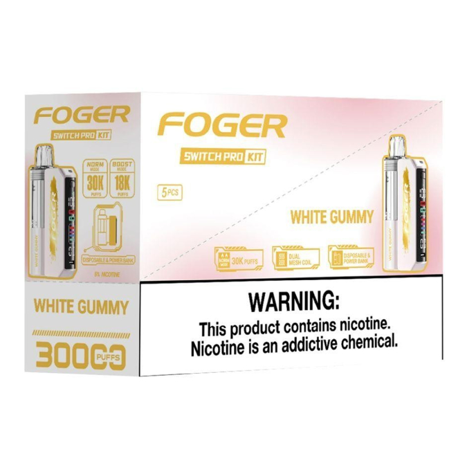 Picture of Foger Disposable kit Switch Pro 30,000 Puffs 5ct/bx - WHITE GUMMY