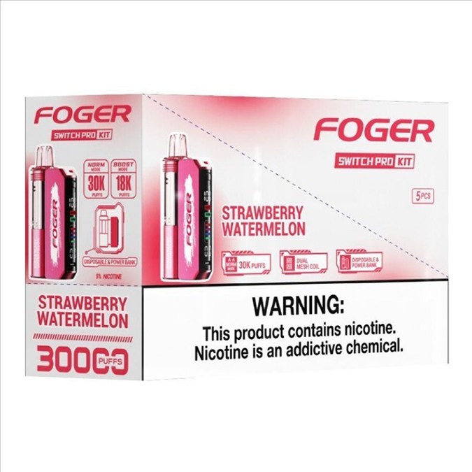 Picture of Foger Disposable kit Switch Pro 30,000 Puffs 5ct/bx - Strawberry Watermelon