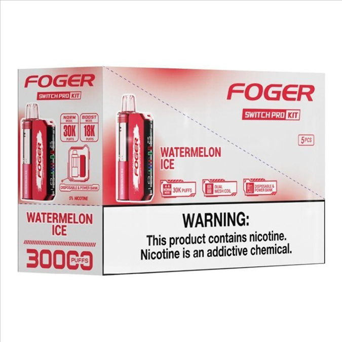 Picture of Foger Disposable kit Switch Pro 30,000 Puffs 5ct/bx - Watermelon Ice