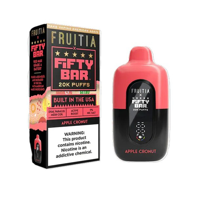 Picture of FIFTY BAR DISPOSABLE 20KPUFFS 5CT/BX - APPLE CRONUT