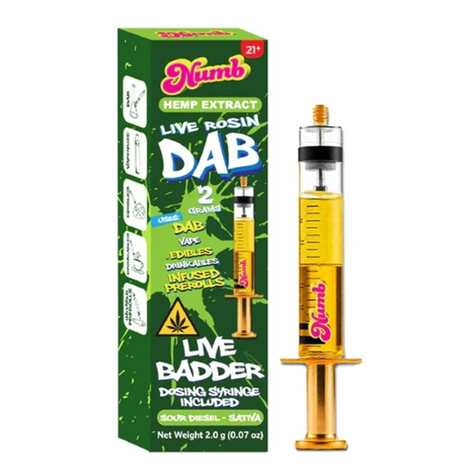 Picture of NUMB DAB THCA ROSING SYRINGE 2GM 2ML - SOUR DIESEL