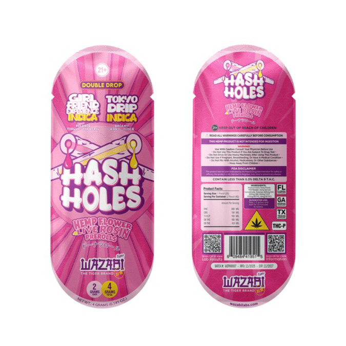 Picture of WAZABI HASH HOLES PREROLL 2GM 2CT  - GIRL FRIEND TOKYO DRIP