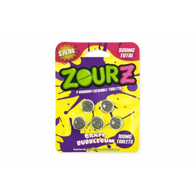 Picture of HYDROX - ZOURZ TAB 100MG 5 CT - GRAPE BUBBLEGUM