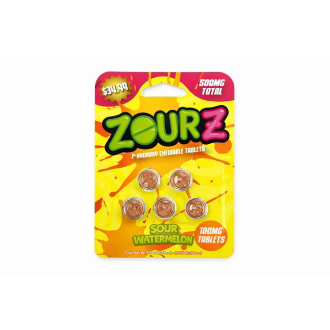 Picture of HYDROX - ZOURZ TAB 100MG 5 CT - SOUR WATERMELON