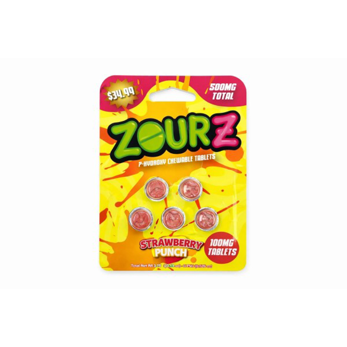 Picture of HYDROX - ZOURZ TAB 100MG 5 CT - STRAWBERRY PUNCH